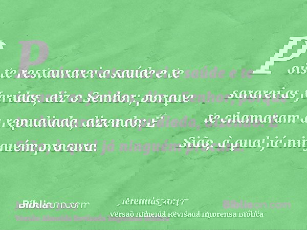 Jeremias 30:17 - Bíblia