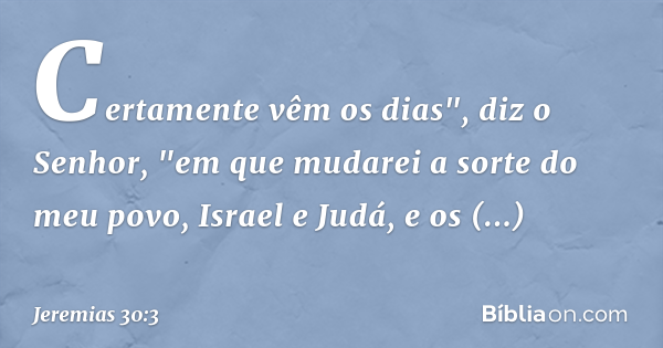 James Chapter 30 Jeremias 30:3 - Bíblia