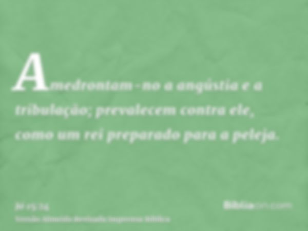 Amedrontam-no a angústia e a tribulação; prevalecem contra ele, como um rei preparado para a peleja.