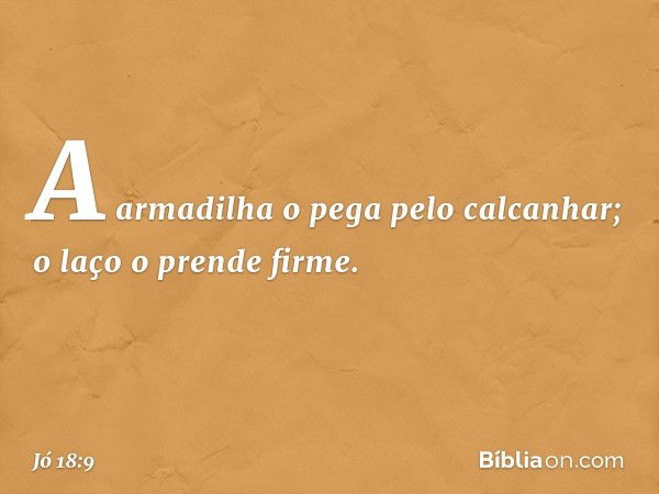 A armadilha o pega pelo calcanhar;
o laço o prende firme. -- Jó 18:9