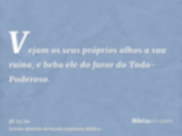 Vejam os seus próprios olhos a sua ruina, e beba ele do furor do Todo-Poderoso.