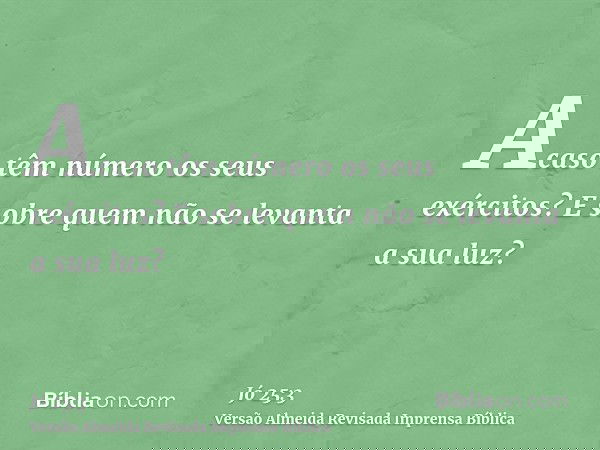 Acaso têm número os seus exércitos? E sobre quem não se levanta a sua luz?