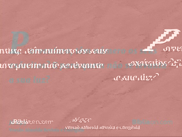 Porventura, têm número os seus exércitos? E para quem não se levanta a sua luz?