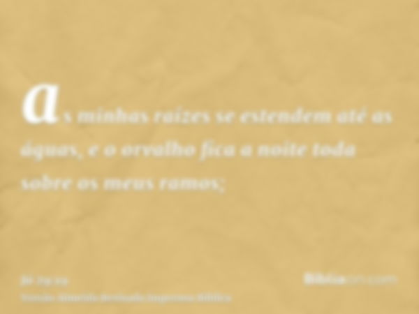 as minhas raízes se estendem até as águas, e o orvalho fica a noite toda sobre os meus ramos;