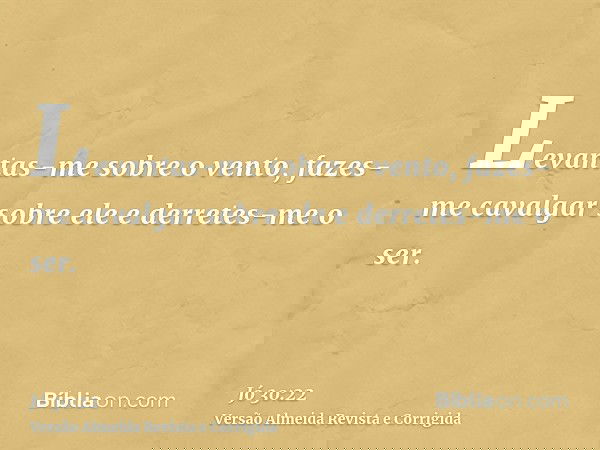 Levantas-me sobre o vento, fazes-me cavalgar sobre ele e derretes-me o ser.