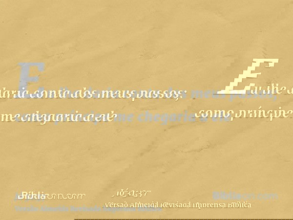 Eu lhe daria conta dos meus passos; como príncipe me chegaria a ele