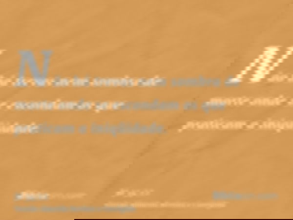 Não há trevas nem sombra de morte onde se escondam os que praticam a iniqüidade.