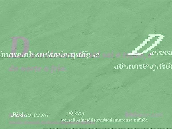 Da recâmara do sul sai o tufão, e do norte o frio.