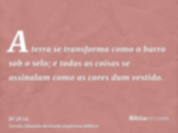 A terra se transforma como o barro sob o selo; e todas as coisas se assinalam como as cores dum vestido.