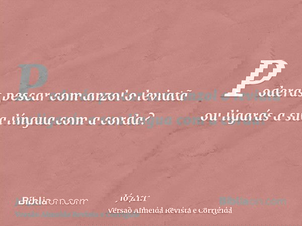 Poderás pescar com anzol o leviatã ou ligarás a sua língua com a corda?