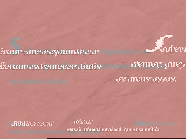 sobrevieram-me o espanto e o tremor, que fizeram estremecer todos os meus ossos.