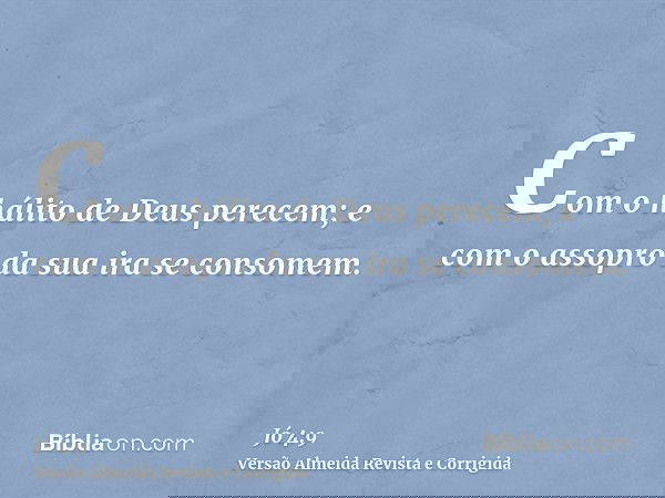 Com o hálito de Deus perecem; e com o assopro da sua ira se consomem.