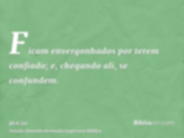 Ficam envergonhados por terem confiado; e, chegando ali, se confundem.