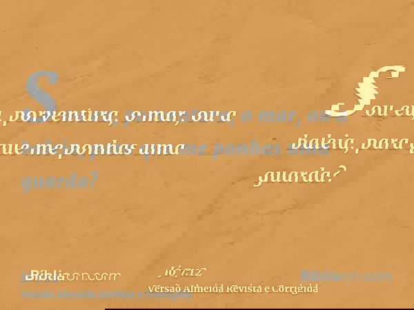 Sou eu, porventura, o mar, ou a baleia, para que me ponhas uma guarda?