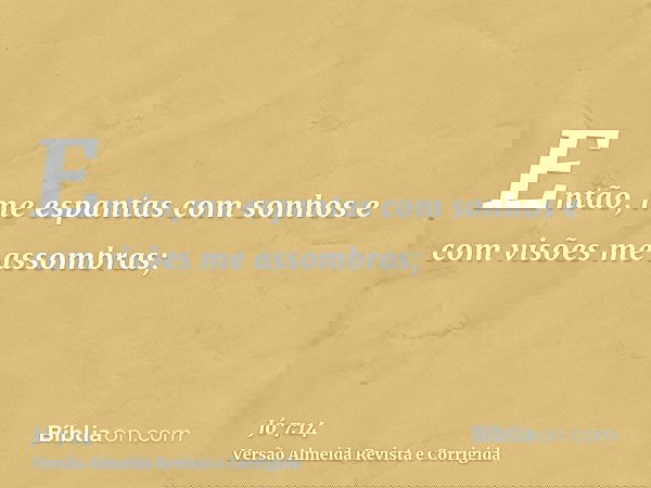 Então, me espantas com sonhos e com visões me assombras;