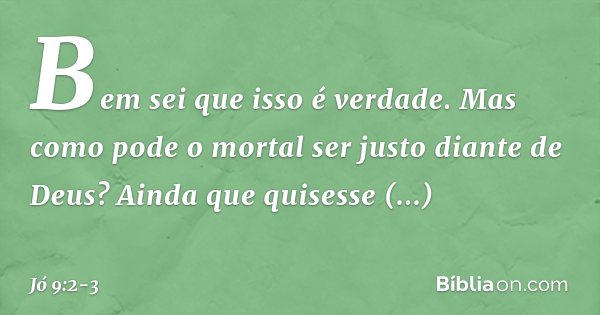 Jo 9 Jó 9:2-3 - Bíblia