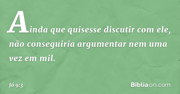 Jo 9 Jó 9:3 - Bíblia