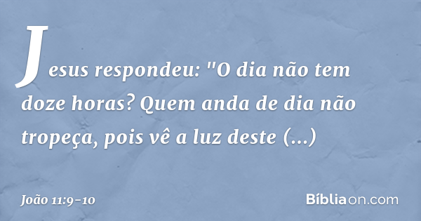 joao 11 9 e 10 explicação