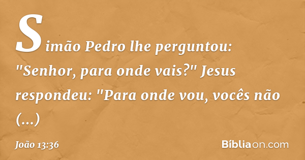 João 13:36 - Bíblia