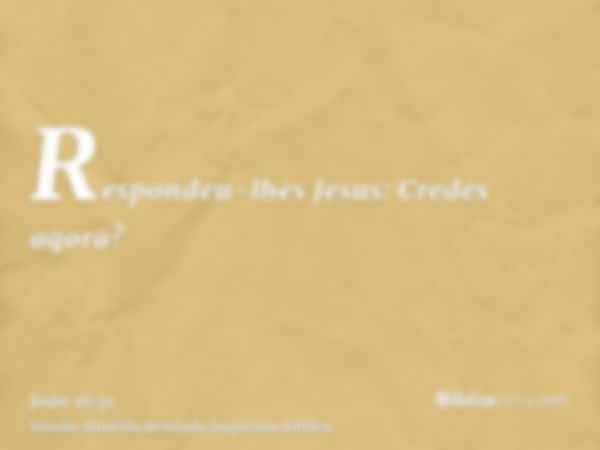 Respondeu-lhes Jesus: Credes agora?