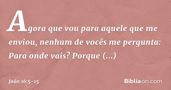 joão 16 5 15 explicação