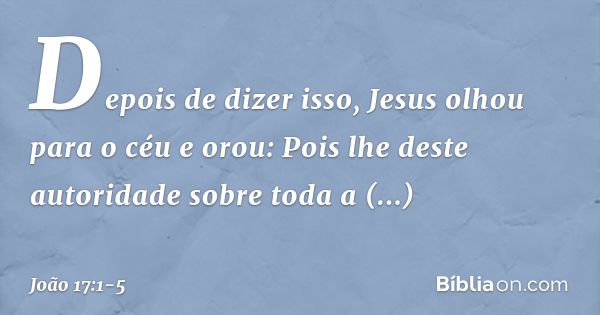 joão 17 1 5 explicação