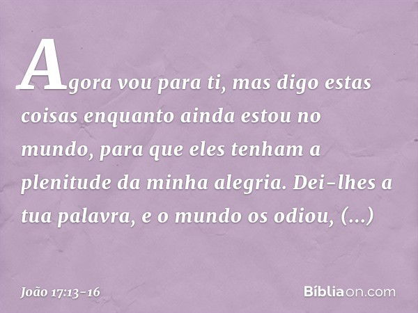 João 17:13-16 - Bíblia