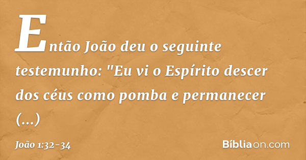 João 1 32 34 Bíblia João 1 32 34 Bíblia