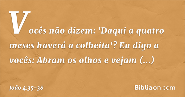 João 4 35 38 Bíblia João 4 35 38 Bíblia