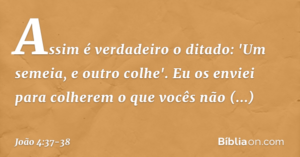 João 4 37 38 Bíblia João 4 37 38 Bíblia
