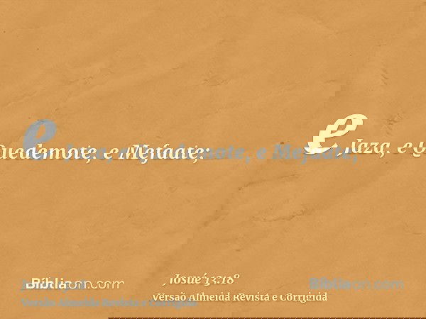 e Jaza, e Quedemote, e Mefaate;