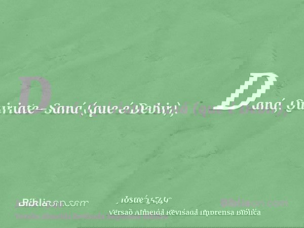 Daná, Quiriate-Saná (que é Debir),