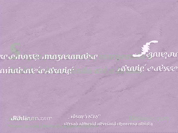 segue para o norte, margeando a Arabá, e desce ainda até a Arabá;
