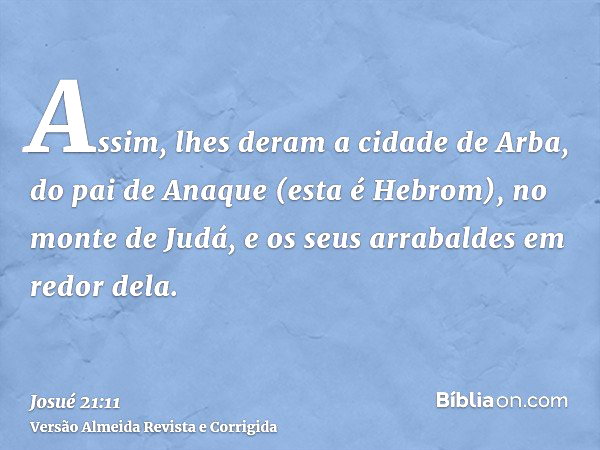 Josué 21:11 - Bíblia