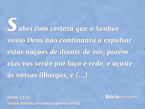 Josué 23:13 - Bíblia