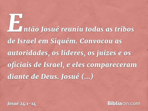 Josué 24:1-14 - Bíblia