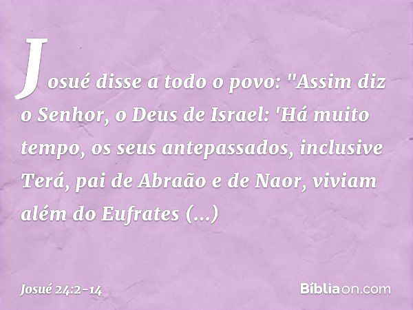 Josué 24:2-14 - Bíblia