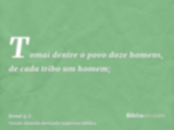 Tomai dentre o povo doze homens, de cada tribo um homem;