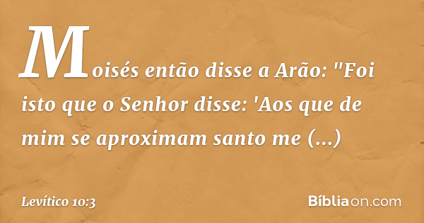 levítico 10 3 explicação