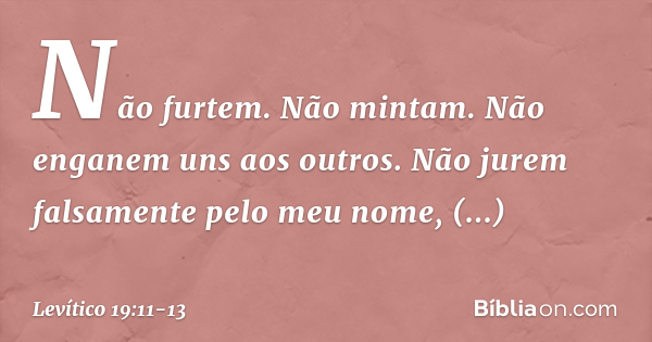 Levítico 19:11-13 - Bíblia