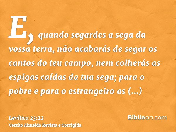 Levítico 23:22 - Bíblia
