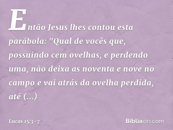 Lucas 15:3-7 - Bíblia