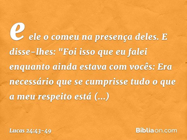 Ficai, em Jerusalém, até que do alto sejais revestidos de poder - Lucas  24:49