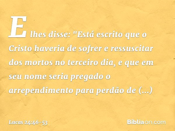 Lucas 24:49-53 - Bíblia