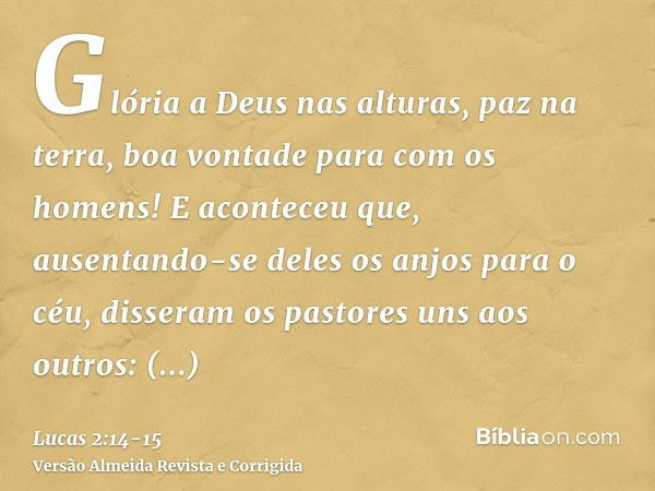 Lucas 2:14-15 - Bíblia