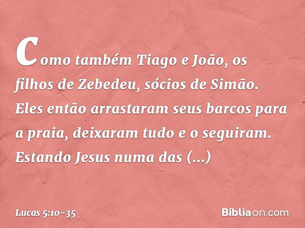 Lucas 5:10-35 - Bíblia