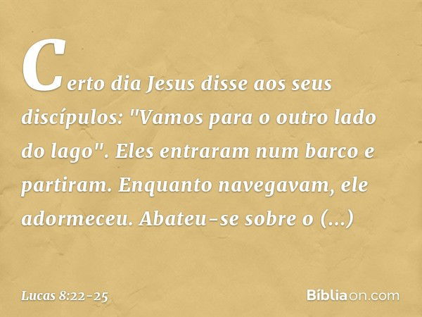 Lucas 8 22 25 Biblia