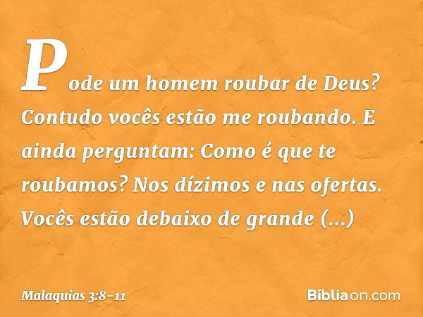 Malaquias 3:8-10 - Bíblia