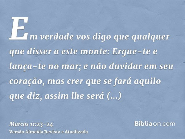 Marcos 9:23-24 (Tudo é possível ao que crê) - Bíblia