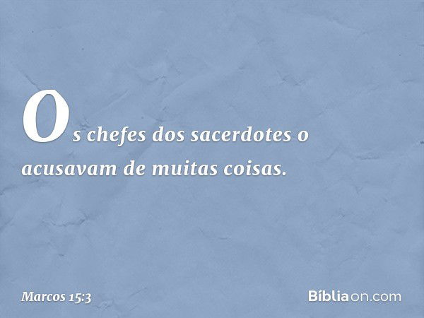 Os chefes dos sacerdotes o acusavam de muitas coisas. -- Marcos 15:3